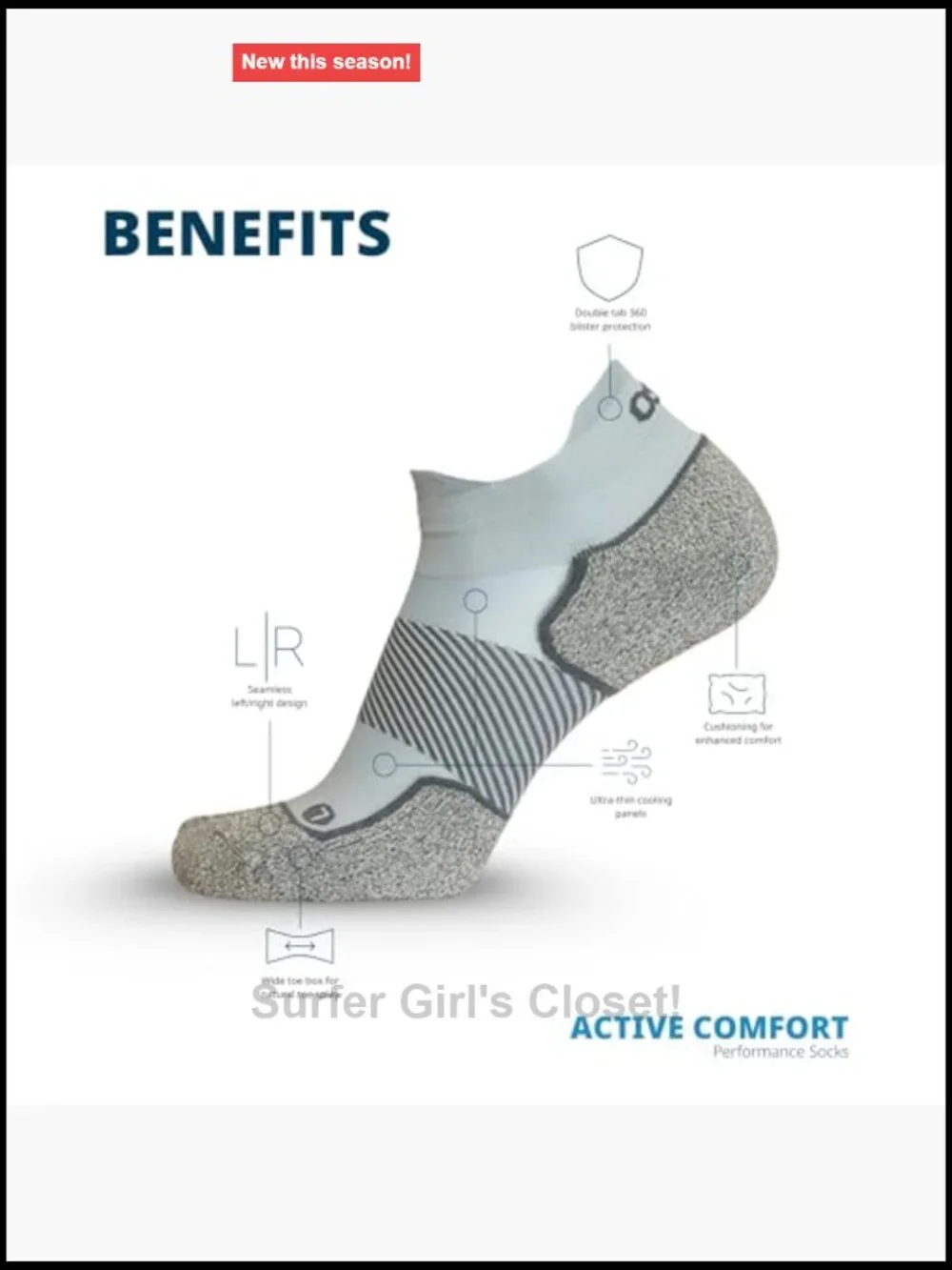 No-Show Socks with Blister Protection & Light Compression